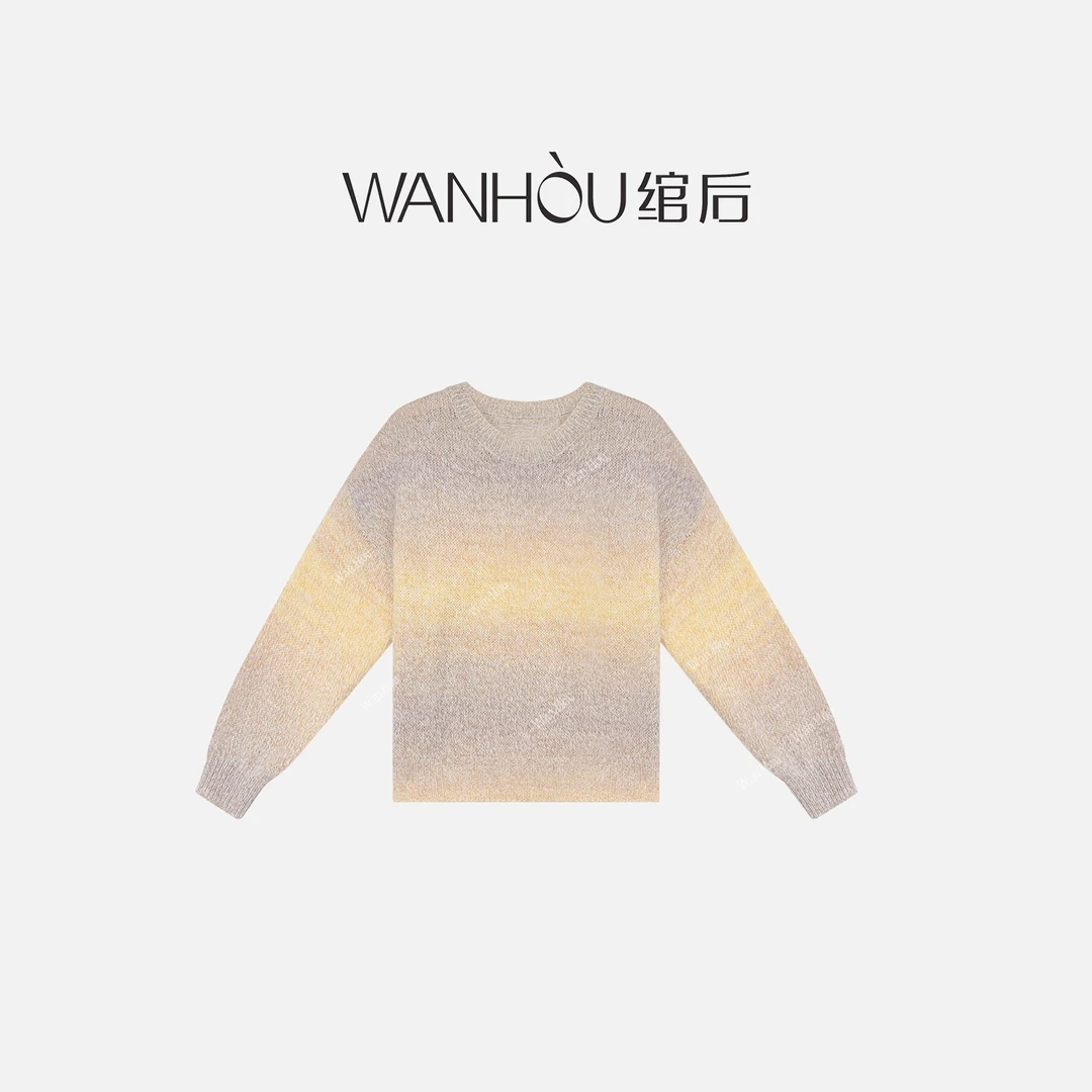 【C3762】绾后-高端时尚百搭新款秋季渐变毛衣女装SS