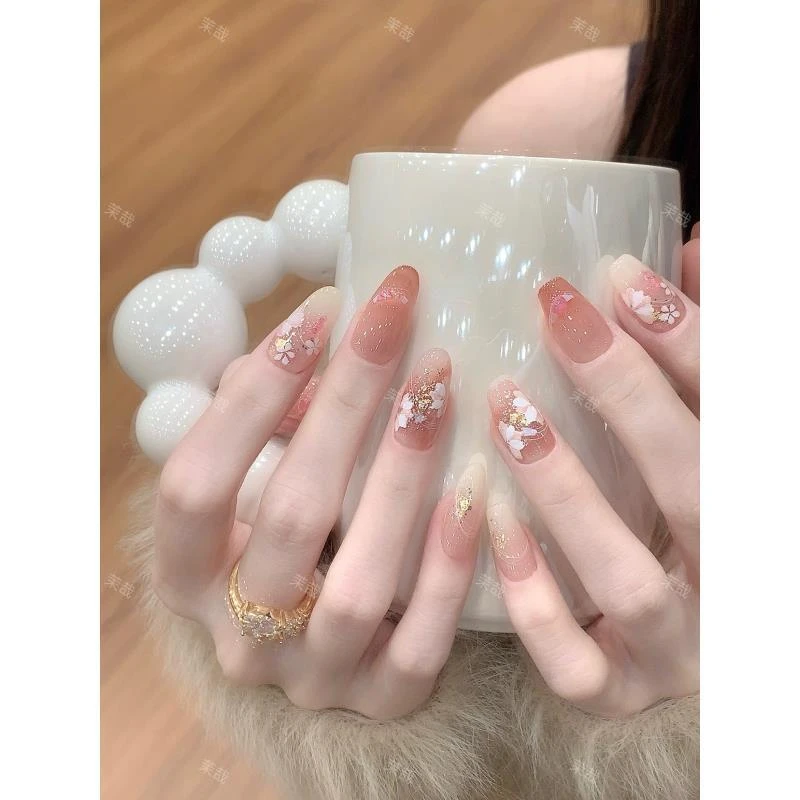 茉哉现货【远山芙蓉】纯手工定制拆卸穿戴甲A4508