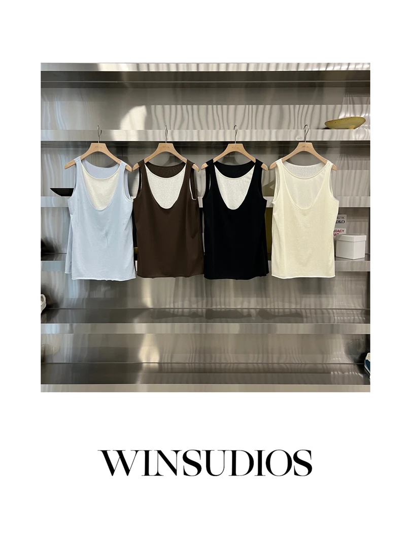 布偶甜甜圈【WIN小众定制款】假两件拼接背心