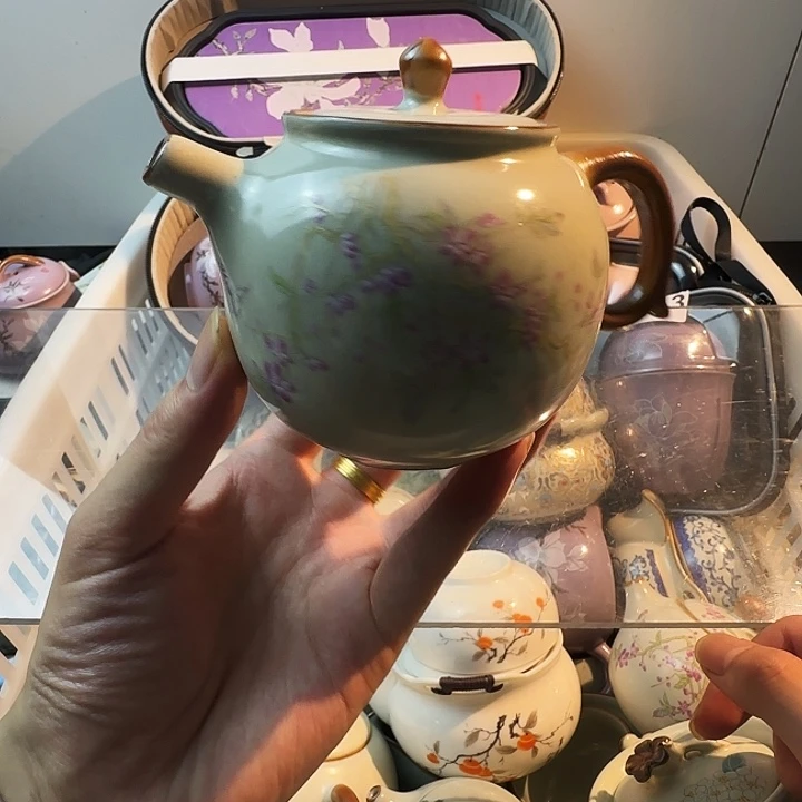 颜瓷闪购链接商品紫藤大容量茶壶