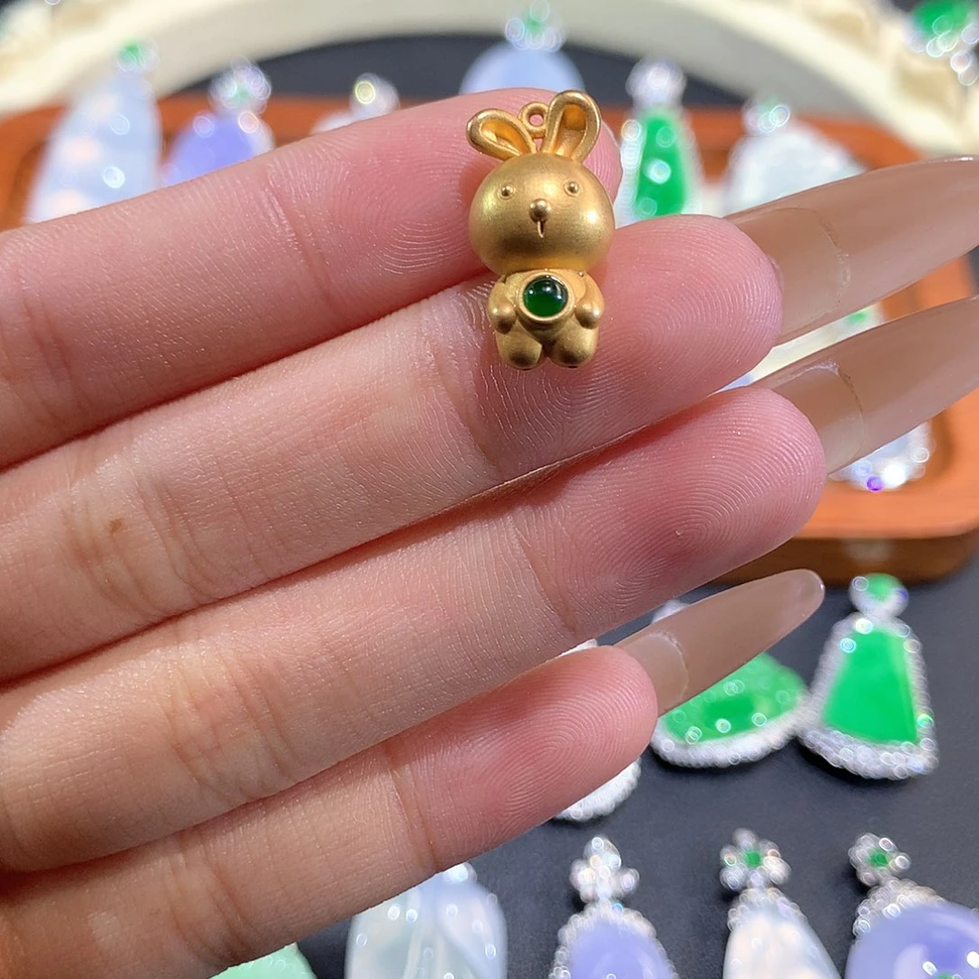 翡翠18K金镶嵌颈饰福利款