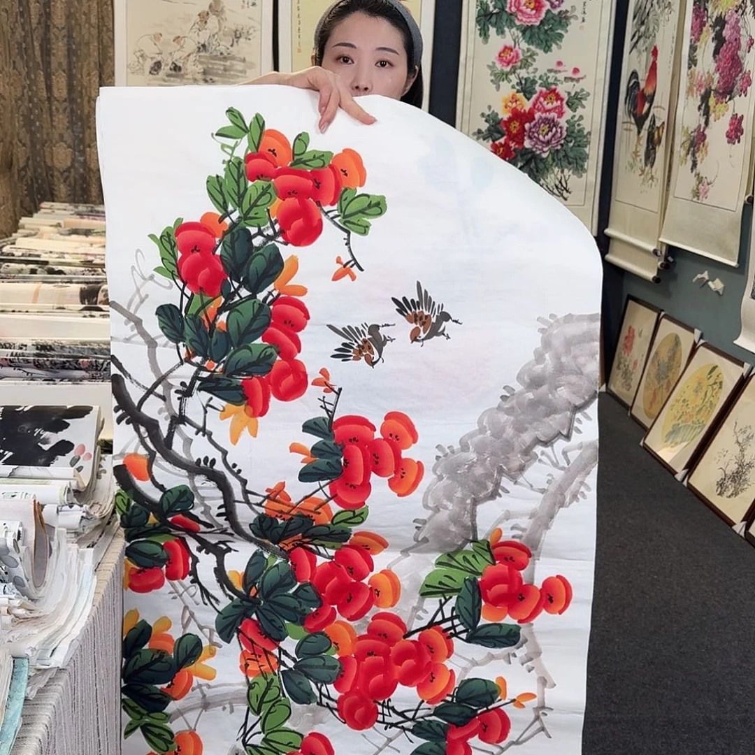 纯手绘国画作品好看四尺