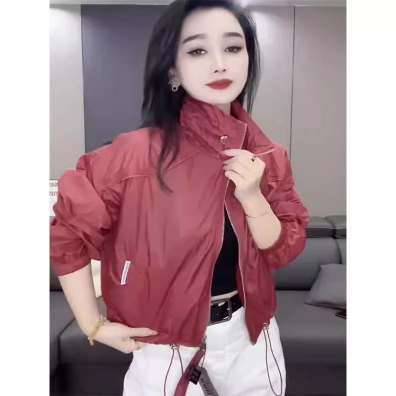 轻薄立领透气短款防晒衣女装2025夏季穿搭防紫外线宽松多巴胺外套