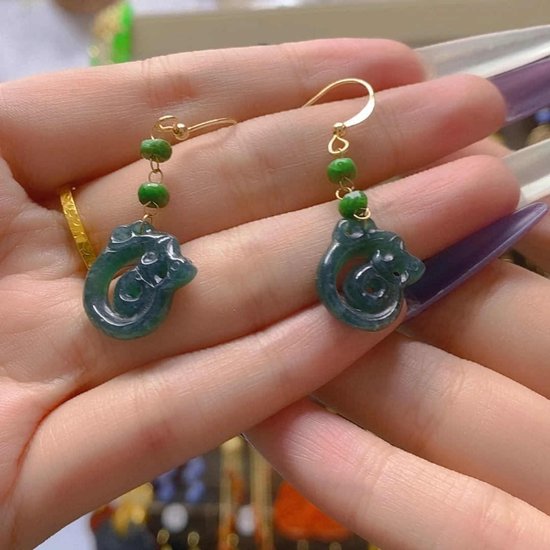 翡翠合金耳饰翡翠