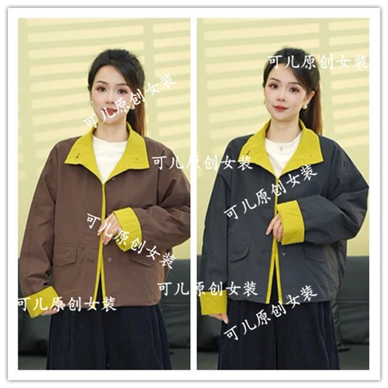 冬装新款韩版宽松休闲立领拼色棉服外套女时尚百搭款棉衣