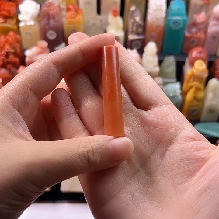 老挝石印石酷***钱手工定制1.1厘米圆