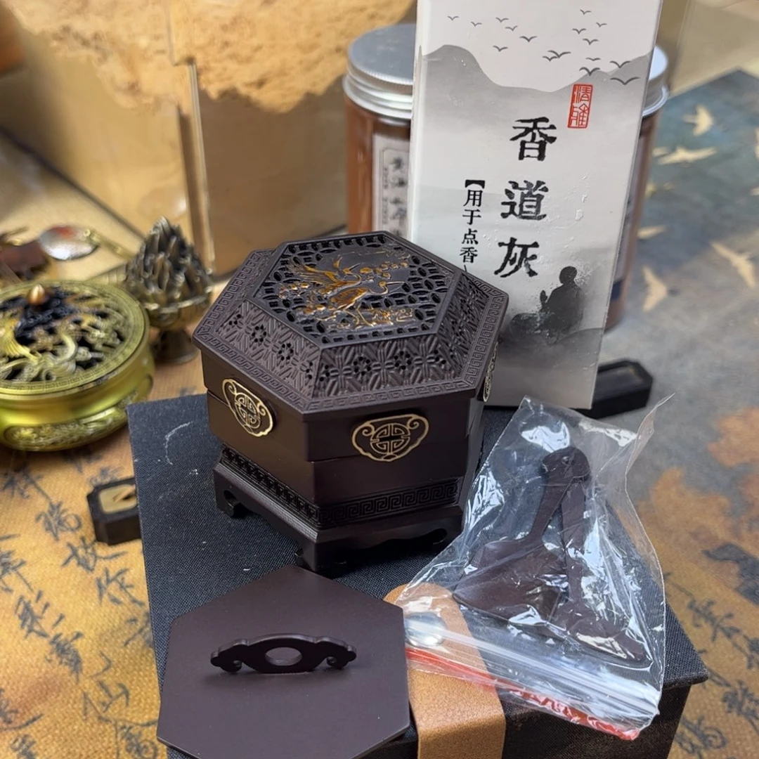 六角铜香篆香炉一个