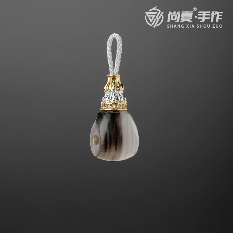 尚夏12*24MM天然缠丝玛瑙分体三通配饰吊坠多样性发其一