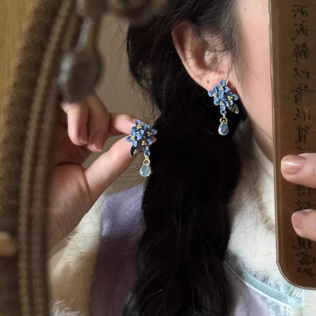 合金耳饰 A-89花朵树叶水滴流苏耳钉时尚耳环轻奢耳饰女8163