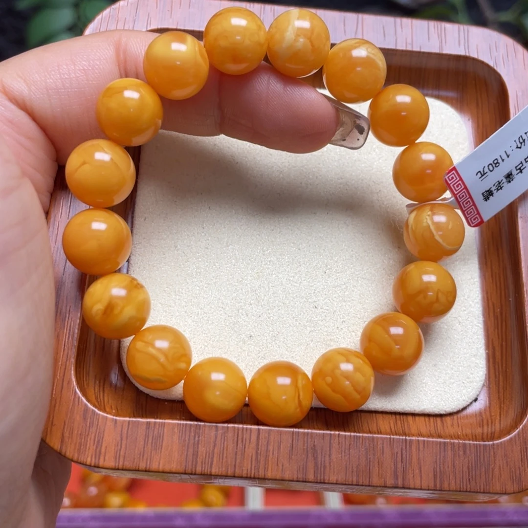 黛***发蜜蜡未镶嵌手链手串