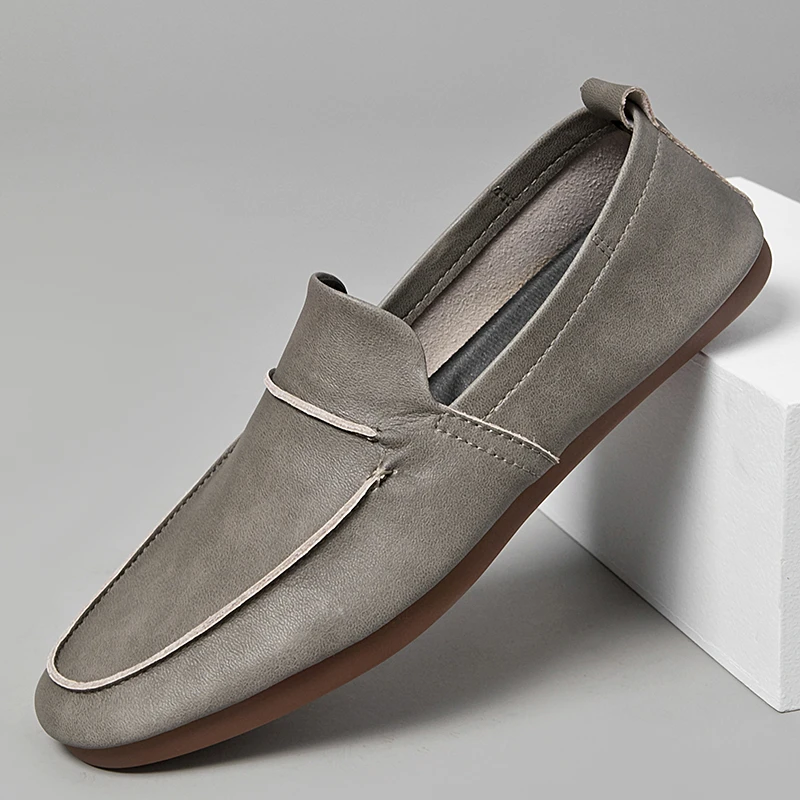 新款男休闲鞋懒人鞋一脚蹬豆豆鞋透气潮流乐福鞋舒适时尚百搭软皮