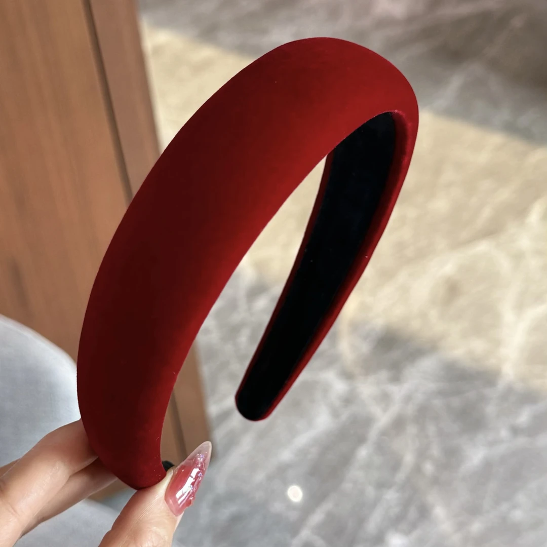 杨杨babytime 超显白~热巴同款安可拉红丝绒海绵发箍秋冬洋气压发