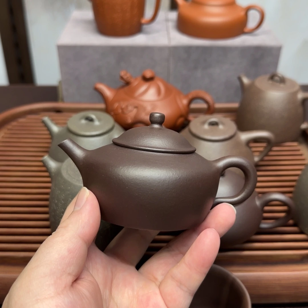一***笔茶壶紫砂深井黑紫泥酉禾三式