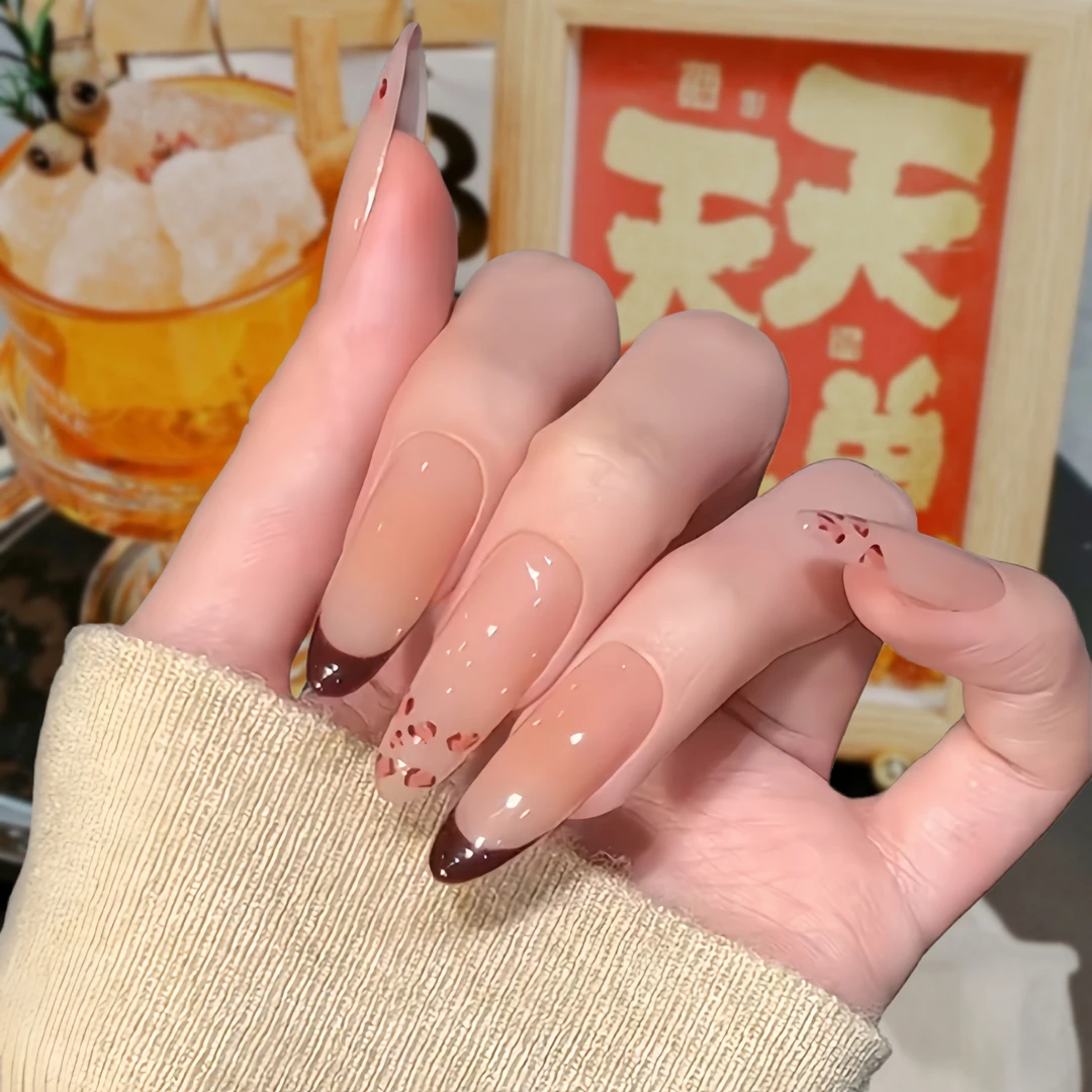 【焦糖透心】手工穿戴甲可拆卸秋冬温柔高级感ins新款美甲穿戴甲片