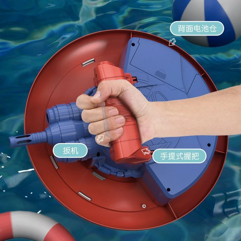 儿童新款抖音夏季全自动连发电动水枪队长盾牌男孩水枪戏水玩具