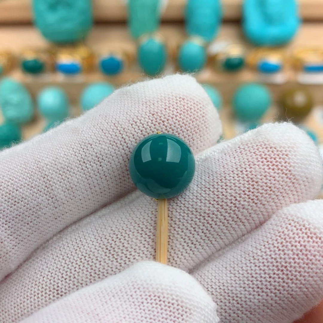 未镶嵌绿松石珠宝奇石11mm