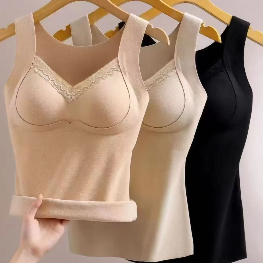 润肤无痕免穿文胸女性保暖打底背心