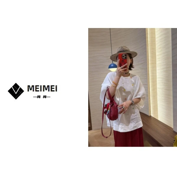 XMM.《百分百亚麻松弛感灯笼袖》.夏季时尚百搭休闲潮流-HB66192728