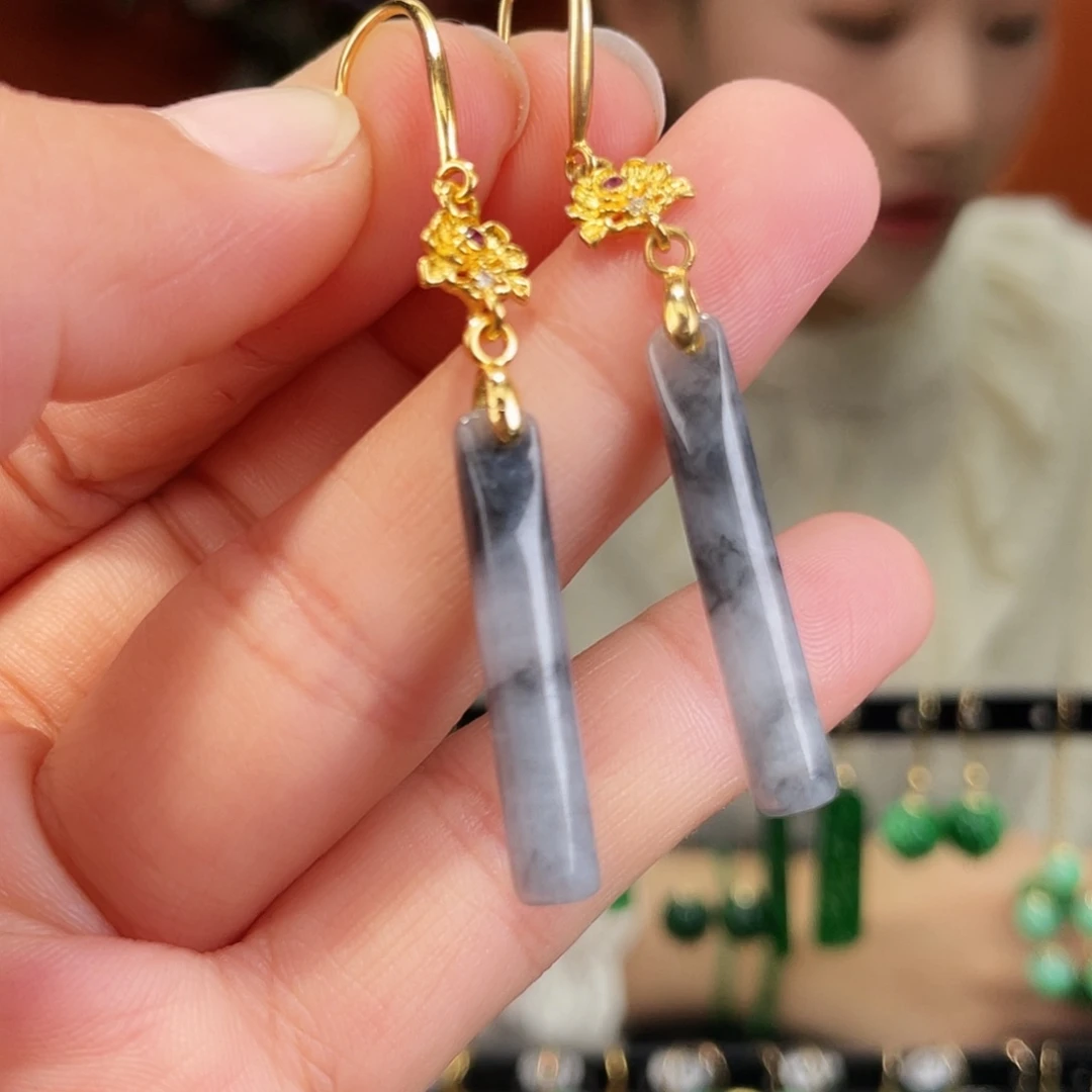 翡翠未镶嵌耳饰饰品