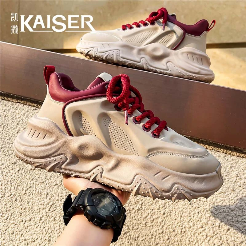 凯撒官方正版男鞋防滑高级感休闲老爹鞋耐磨厚底跑步运动鞋子男款