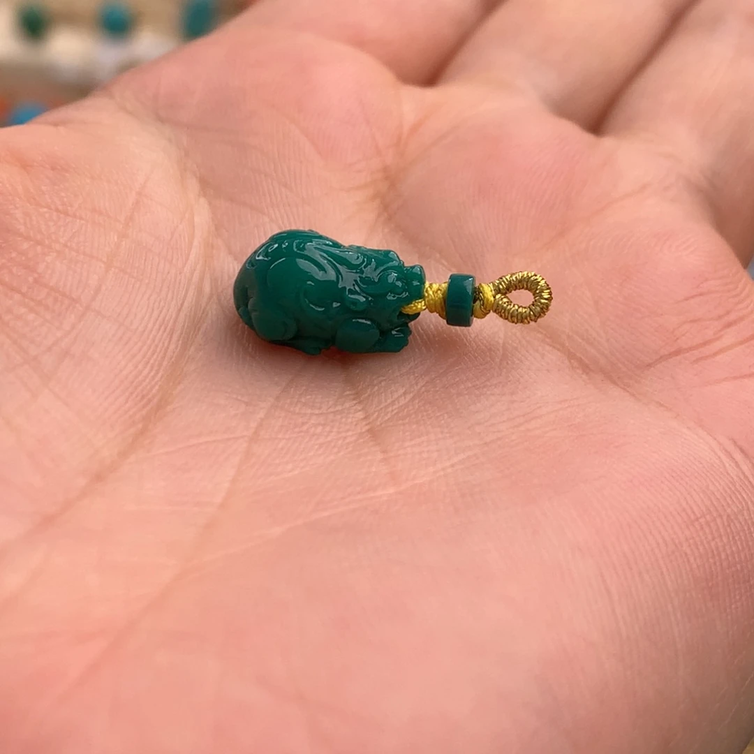 未镶嵌绿松石貔貅侧挂