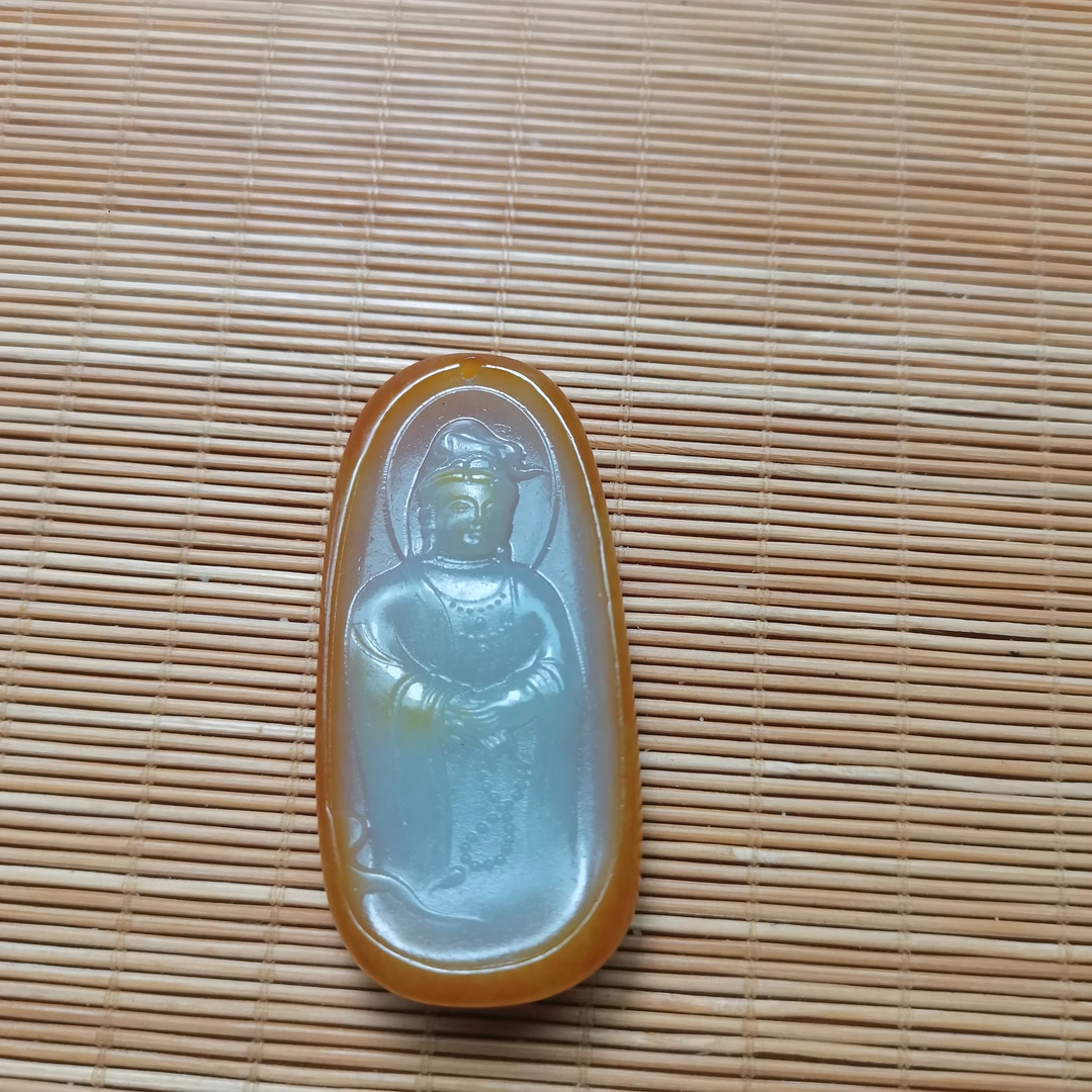 新疆和田玉佛珠观音菩萨35克