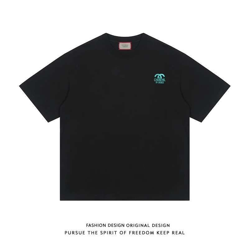 刺绣款-圆领打底衫短袖t恤宽松男女半袖上衣夏季潮UN-DT0-17139