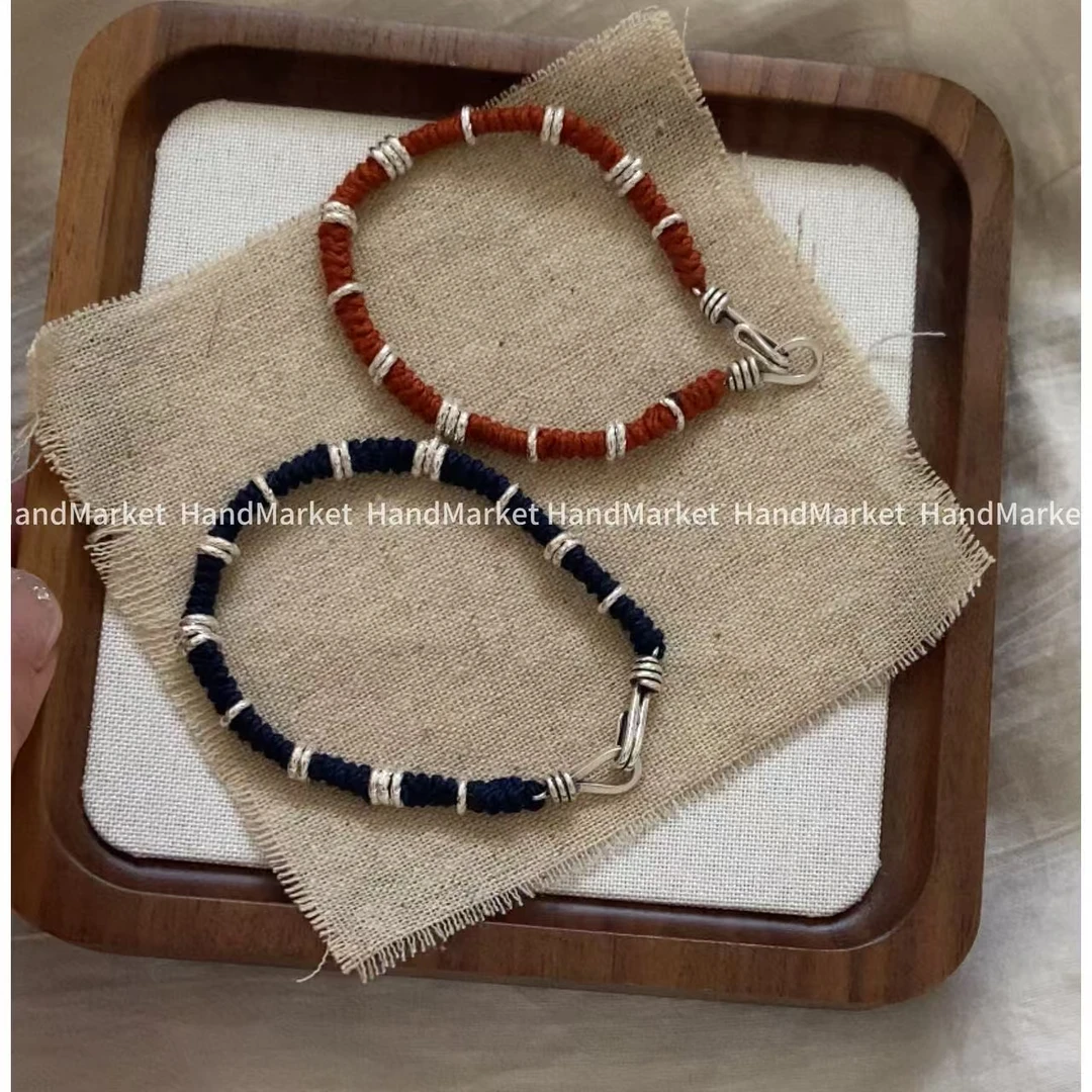 925银手链 JIUJIU【重工复古编织手绳】手工气质简约百搭0925