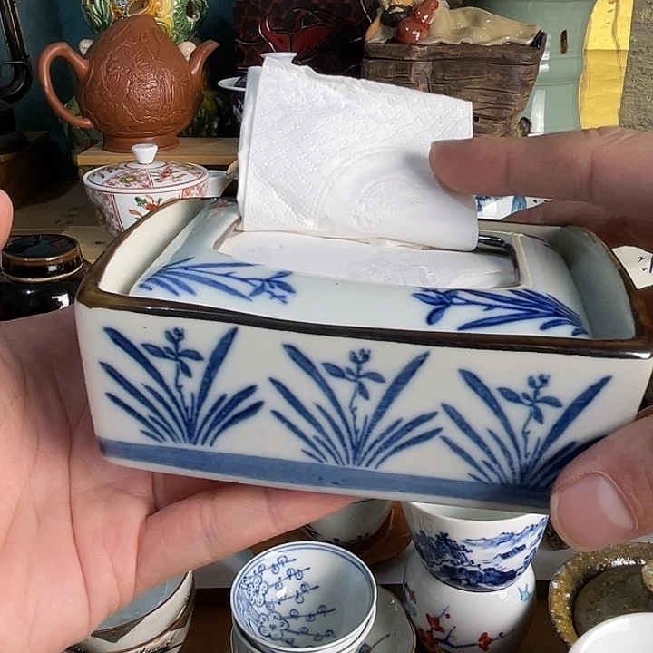 瓷片纸巾盒青花的好看的