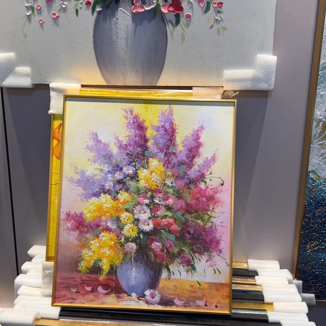 竖款餐厅卧室装饰油画