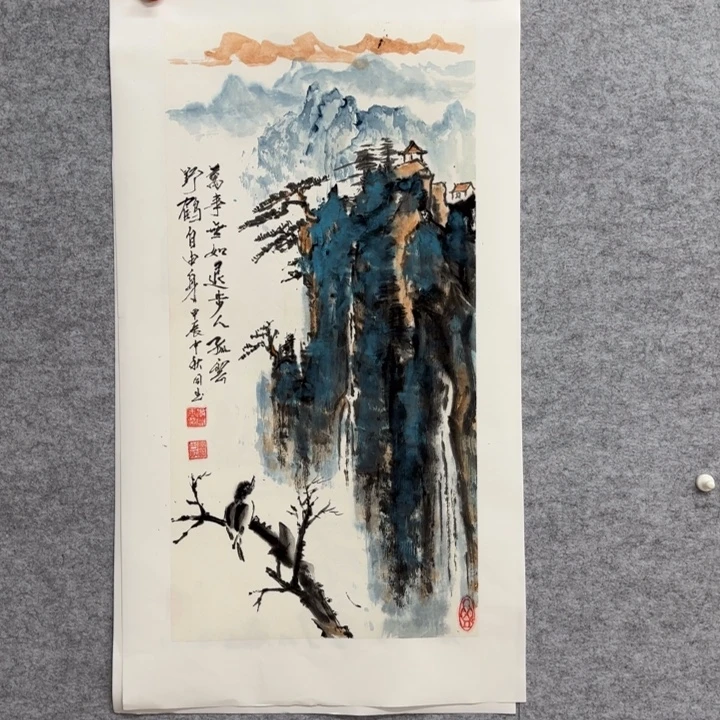 国画花鸟等图案为一体的