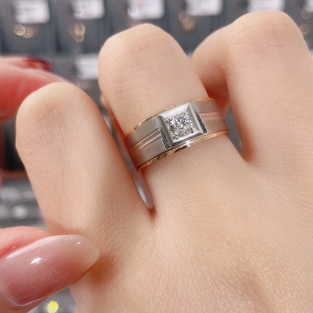 天然钻石戒指/指环18K金镶嵌20050051