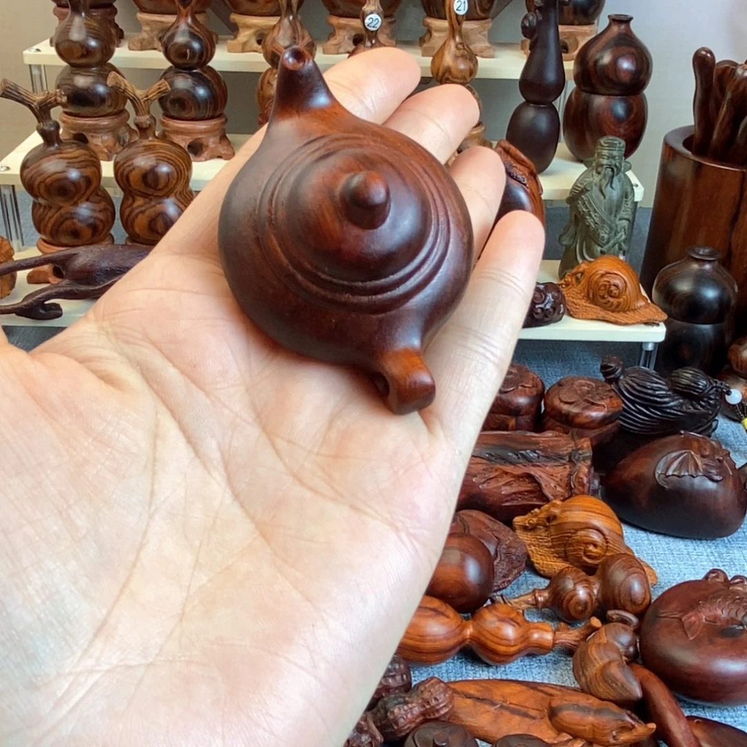 木段光紫檀手把壶把把壶