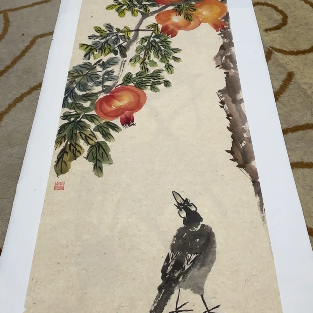 国画国画布衣老师作品刘