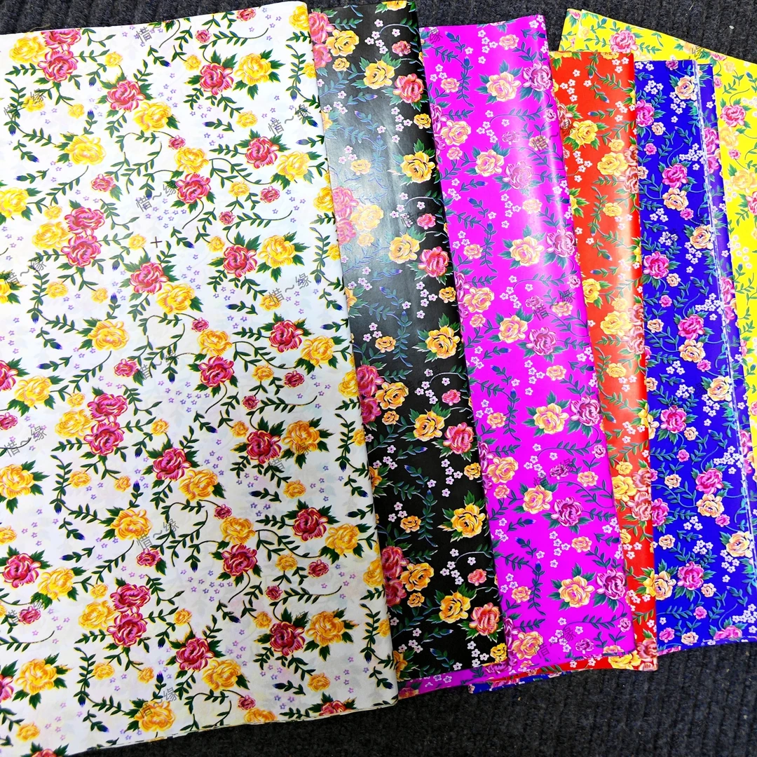 手工剪纸吉祥花款花纸，约(75x47.5)