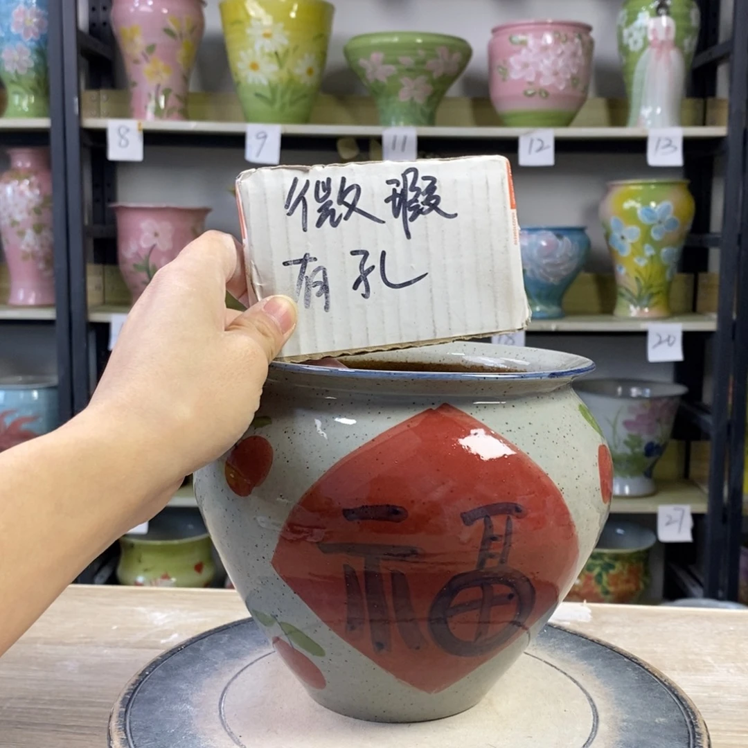景德镇手工手绘陶瓷花盆