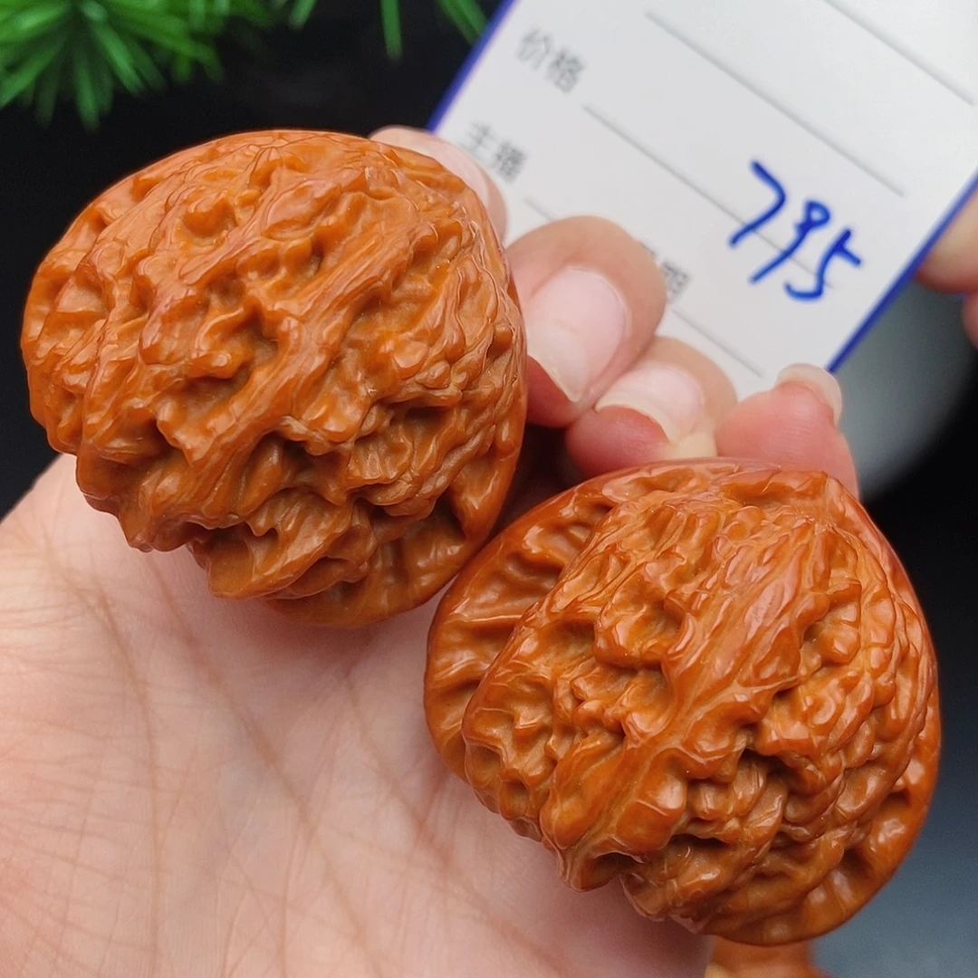 文玩核桃把件42三角白795