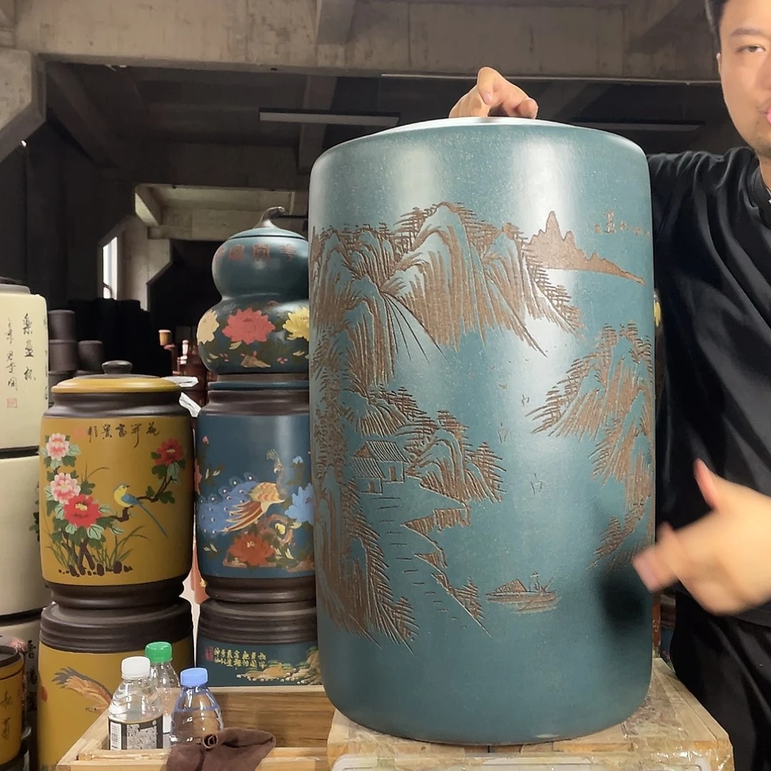宜兴原矿紫砂茶叶罐