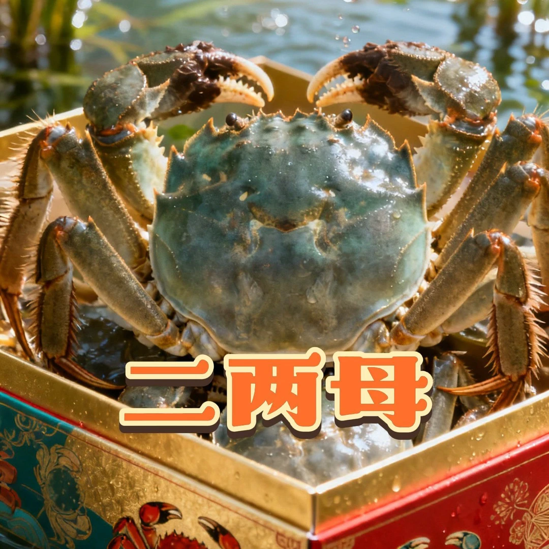 鲜活大闸蟹母蟹2两/只[渔跃水产行]保鲜不保活