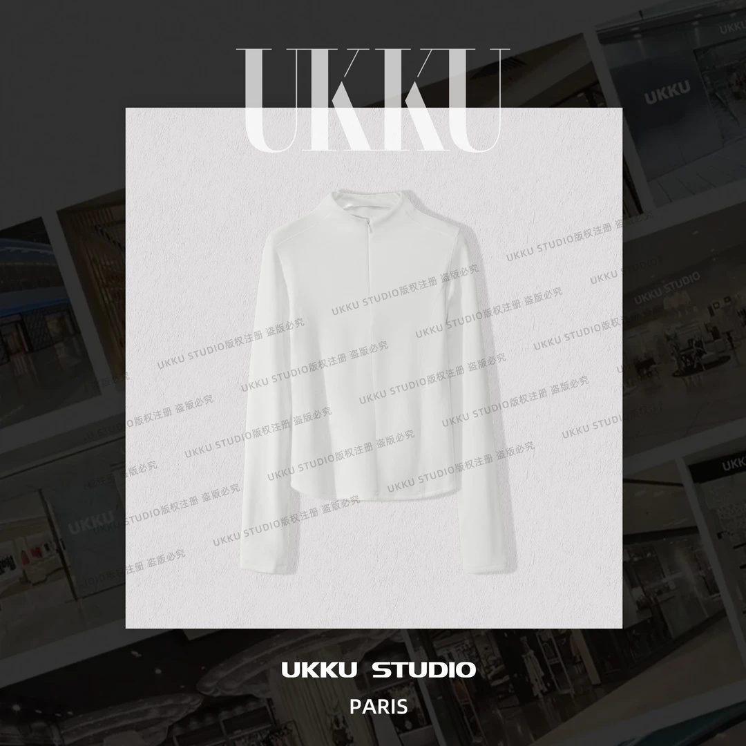 【UKKU SKUDIO】王 小众设计感拉链显瘦上衣长袖314671