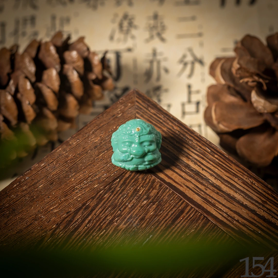 【世间臻宝】绿松雕刻件/13*12*9mm/多样性发一件/SS154/孤