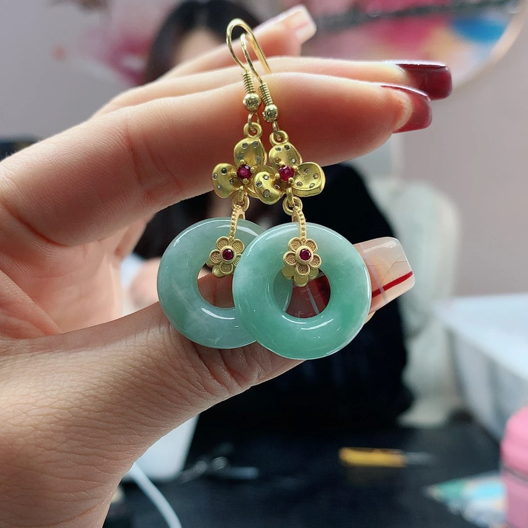 【闪购商品】翡翠耳饰未镶嵌，