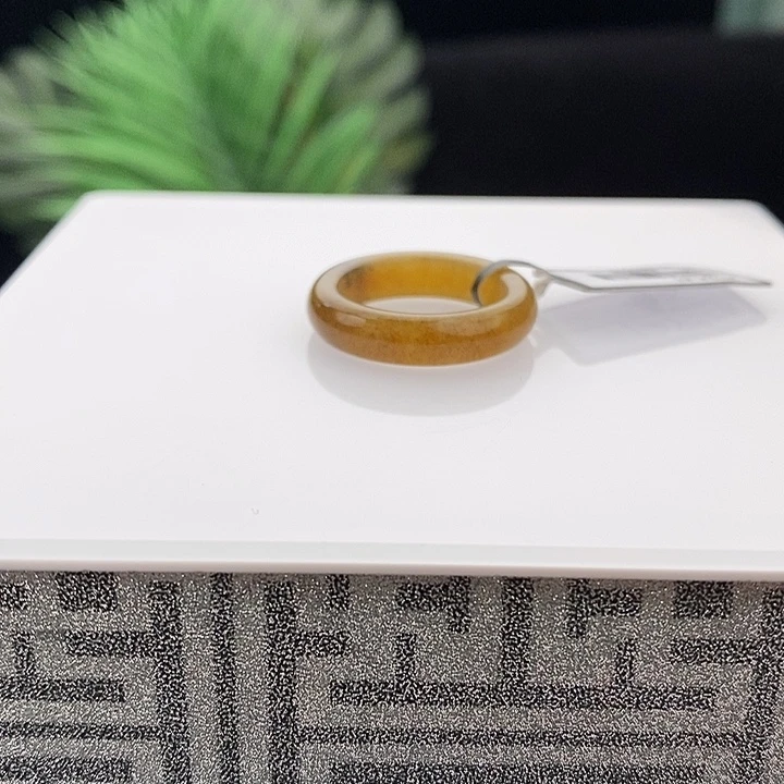 和田玉（糖玉）未镶嵌戒指Z36糖桂花17.3泥鳅背