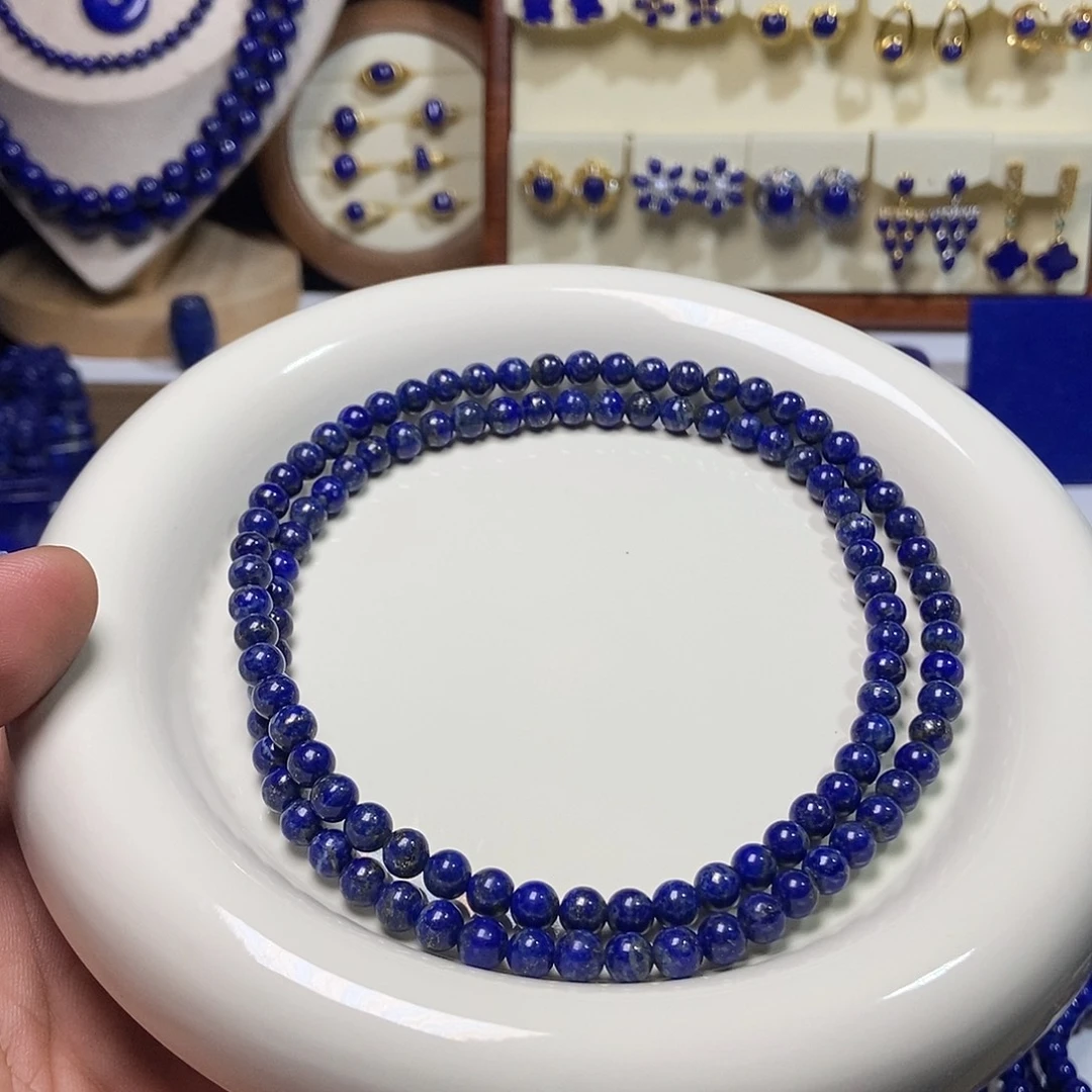 青金石未镶嵌特漏 天然 108佛珠5.6+