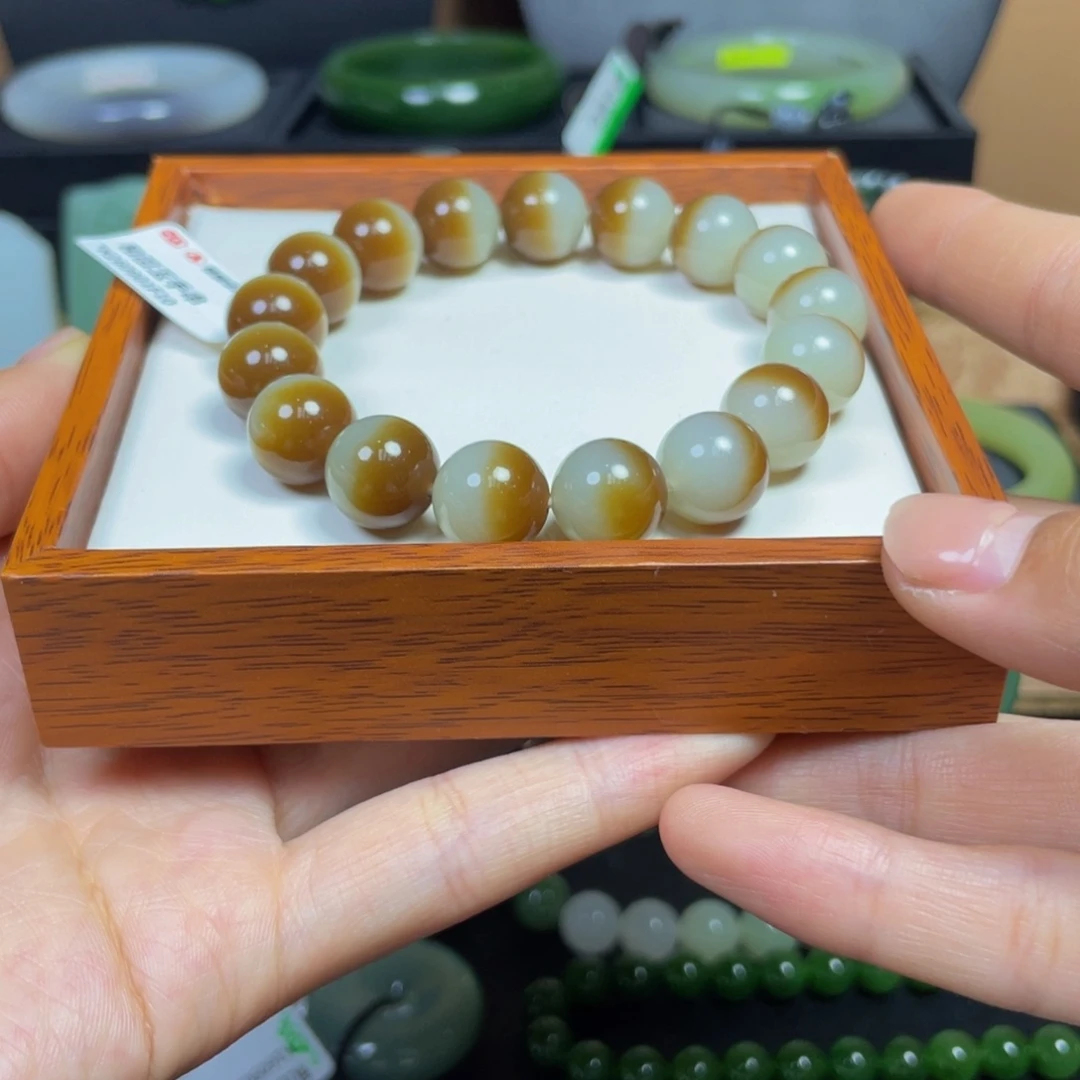 和田玉（糖玉）未镶嵌手链聚宝盆