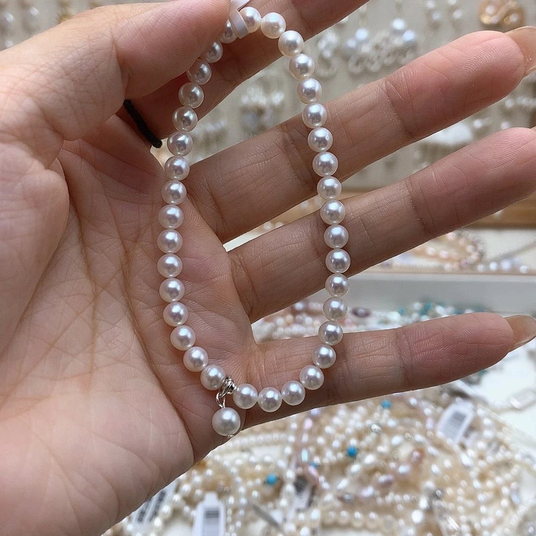 银S925镶嵌手链淡水珍珠