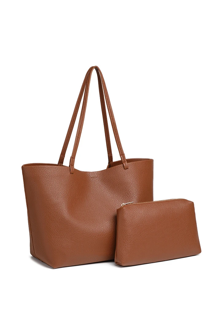 单肩包真皮大容量托特包女士水桶包通勤托特包轻奢子母包两件套