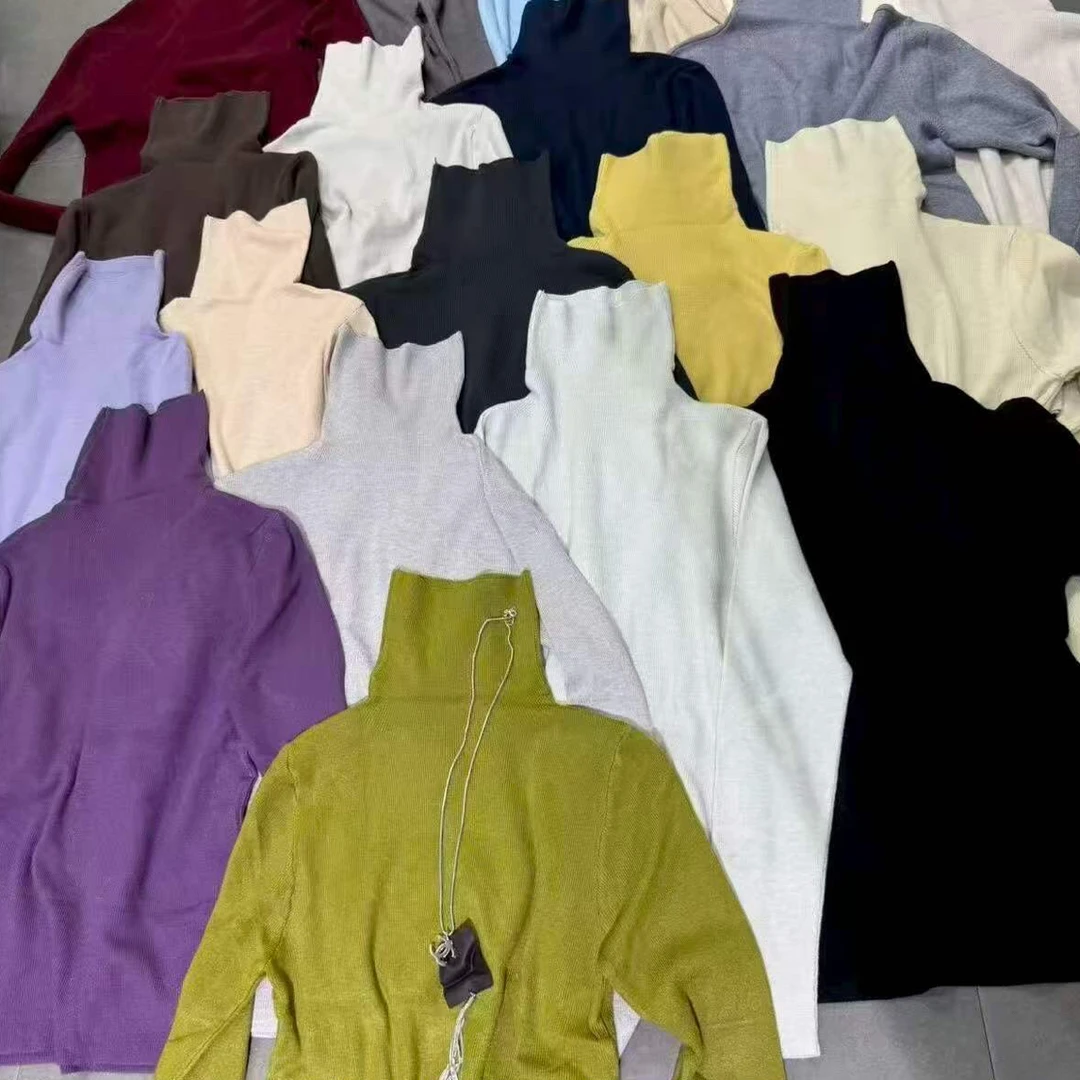 糖果色堆堆领毛衣打底衫女高领显瘦秋冬内搭百搭水蓝色针织衫上衣