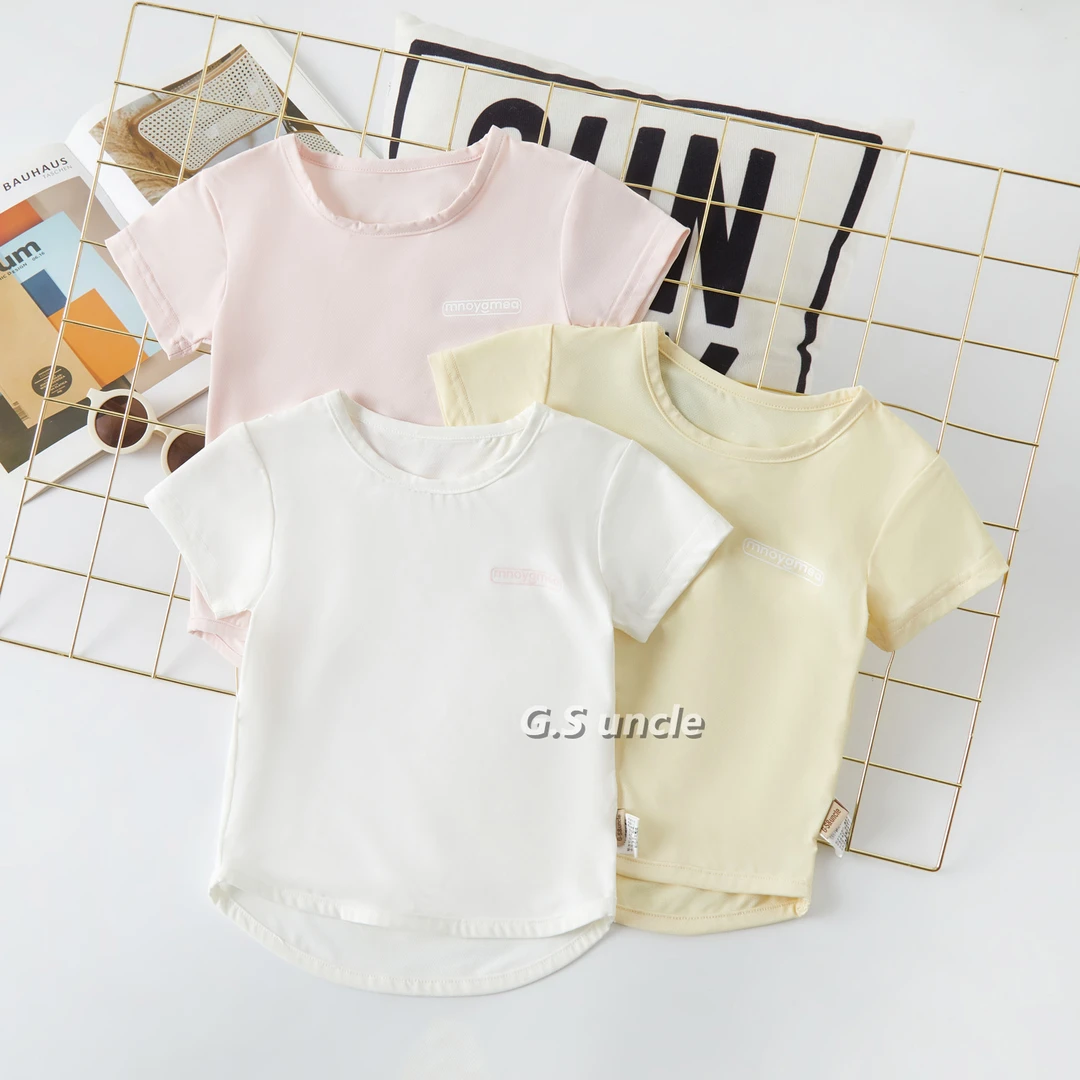 1【零度冰泉】H25148女童夏季凉感短袖时尚百搭速干上衣