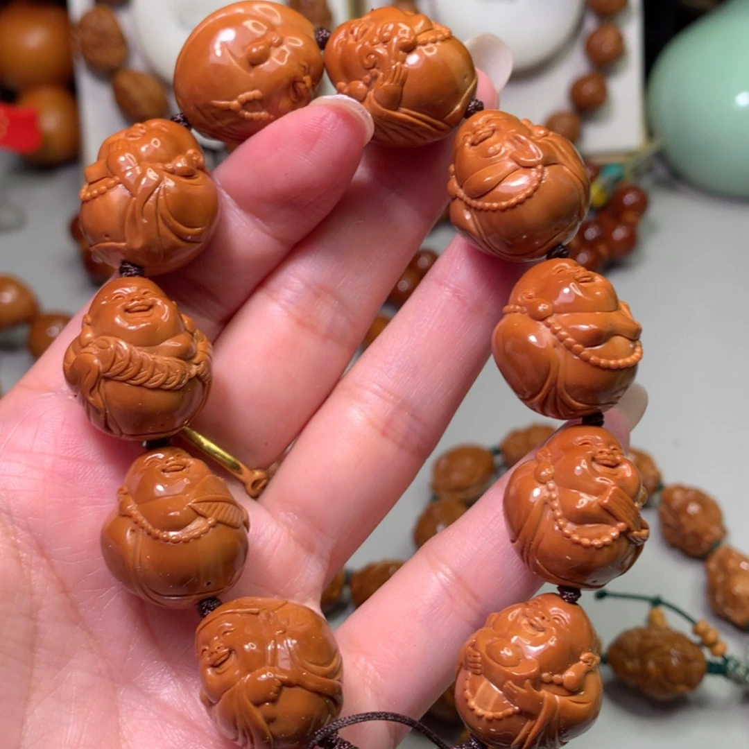 【闪购商品】橄榄核手串/手链用****3笑口常开橄榄核雕刻